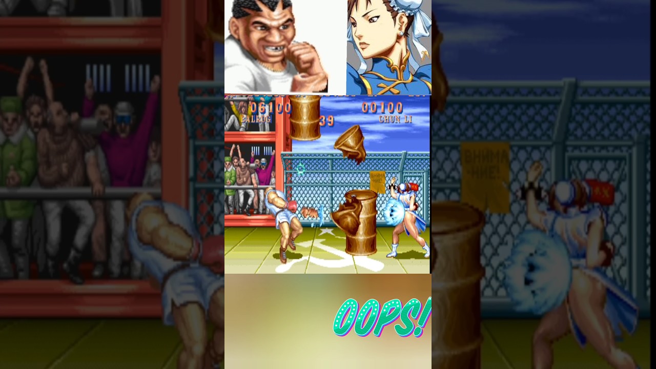 balrog vs chun-li barrels bonus stage street fighter 2 champion edition