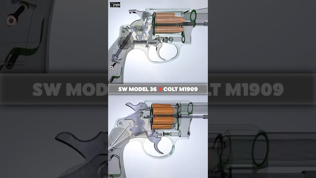 DOUBLE ACTION MECHANISM: Colt M1909 VS S&W Model 36 (Internal Differences)