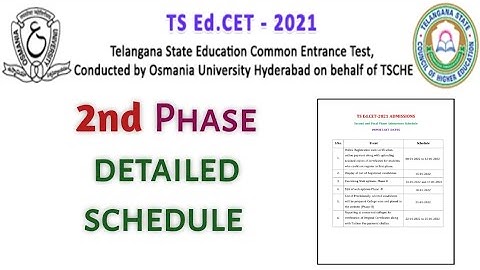 TS EDCET 2nd Phase detailed schedule ||2nd Phase schedule ||TS EDCET.