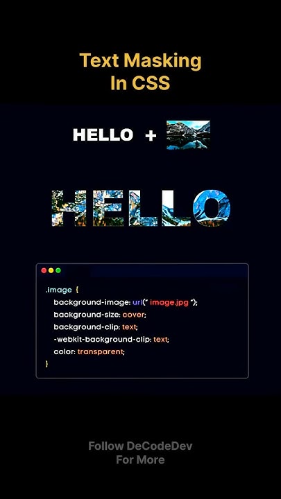 Text Masking in CSS in 2 seconds #tipsandtricks #uidesign #howto # ...