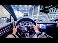 2019 porsche cayenne turbo s ehybrid coup 680hp night pov drive onboard 60fps