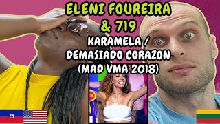 REACTION TO Eleni Foureira & 719 - Karamela / Demasiado Corazon (Mad VMA 2018) | FIRST TIME HEARING
