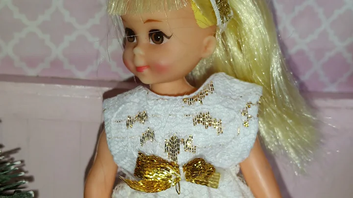Vintage Tutti Fancy Party Dress in gold threaded l...