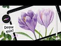 How To Draw: Watercolor Crocus (Flower) • Procreate Tutorial • Easy iPad Art Drawing Lessons