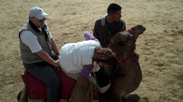 Terry and Debra mounting a camel.MP4