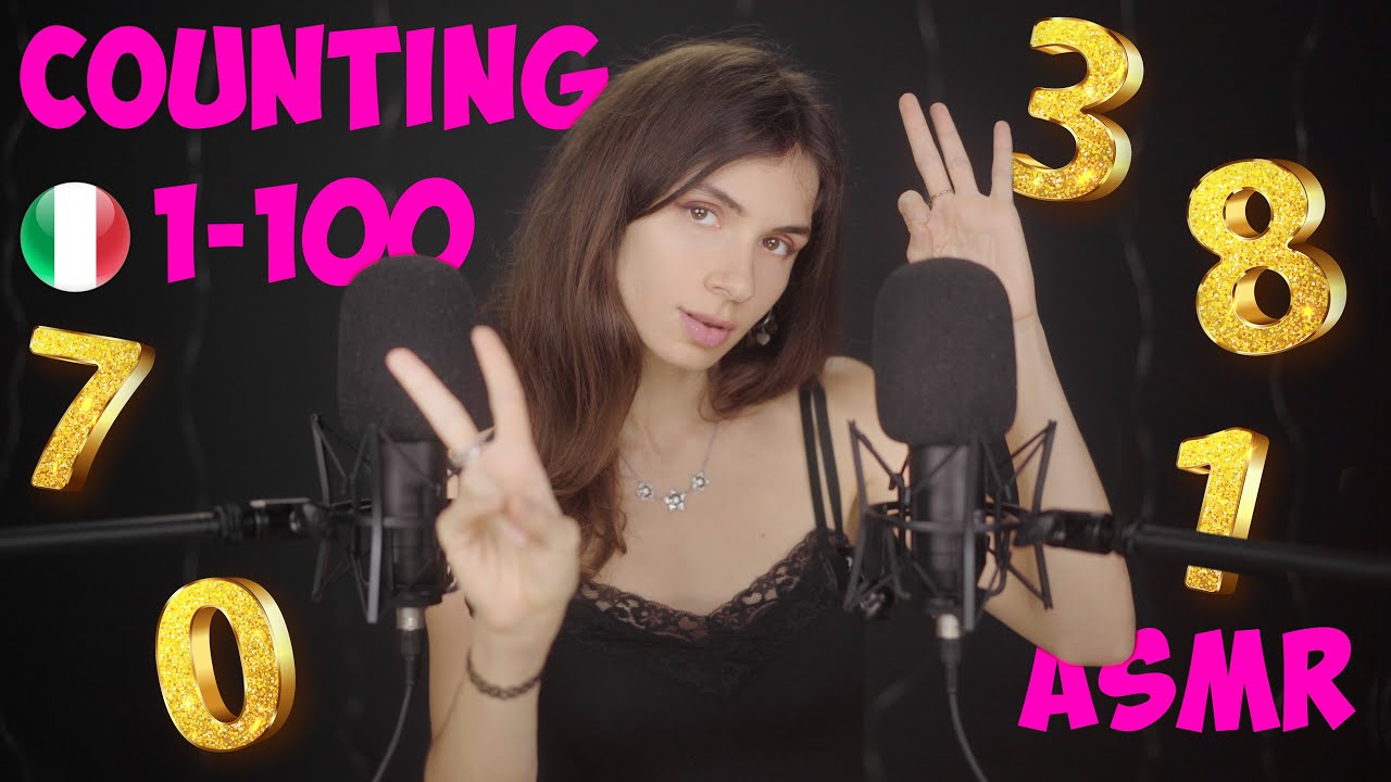 ASMR - Counting to 100 in Italian 💯🇮🇹😊 (soft spoken, Ear-to-Ear)