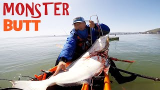 Monster Halibut on a Kayak (40 Inch Club)