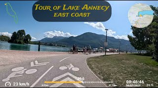 Tour du lac d'Annecy (Annecy lake tour)  rive Est 4k Juillet 2023
