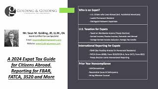 U.S. Expat Tax Guide for U.S. Citizens Abroad Reporting for FBAR, FATCA  & More - Golding & Golding by Golding & Golding International Tax Lawyers 144 views 2 months ago 7 minutes, 36 seconds