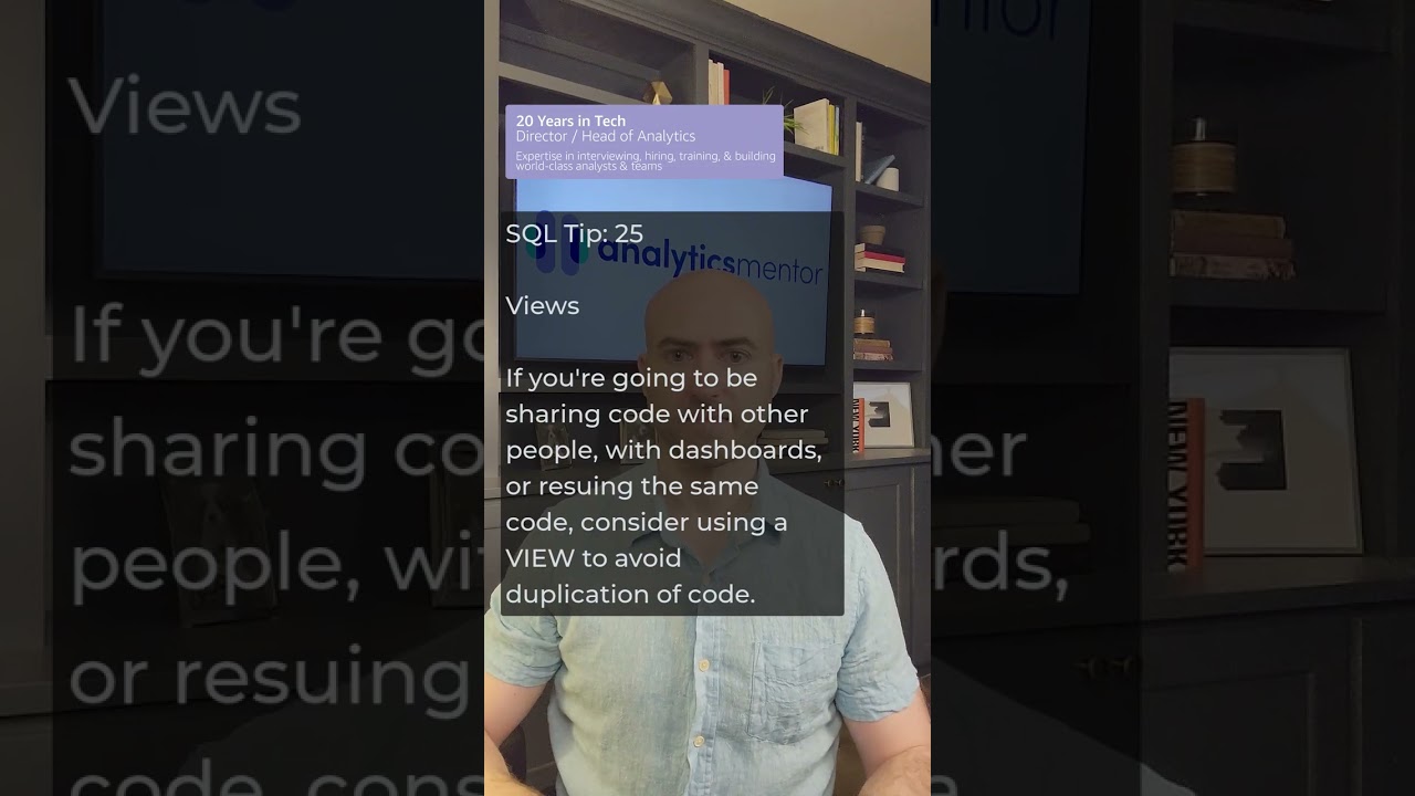 SQL Tip No. 25 - Views