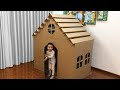 DIY | How To Make a Big Cardboard House Satisfying - CardBoard Playhouse for Kids | Papa & Baby MV
