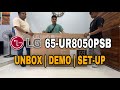 Lg 65uq8050psb unbox  set up  demo