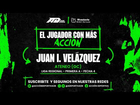 El jugador con más Acción de la fecha 4: Juan Ignacio Velázquez, Ateneo Vecinos (GC) 