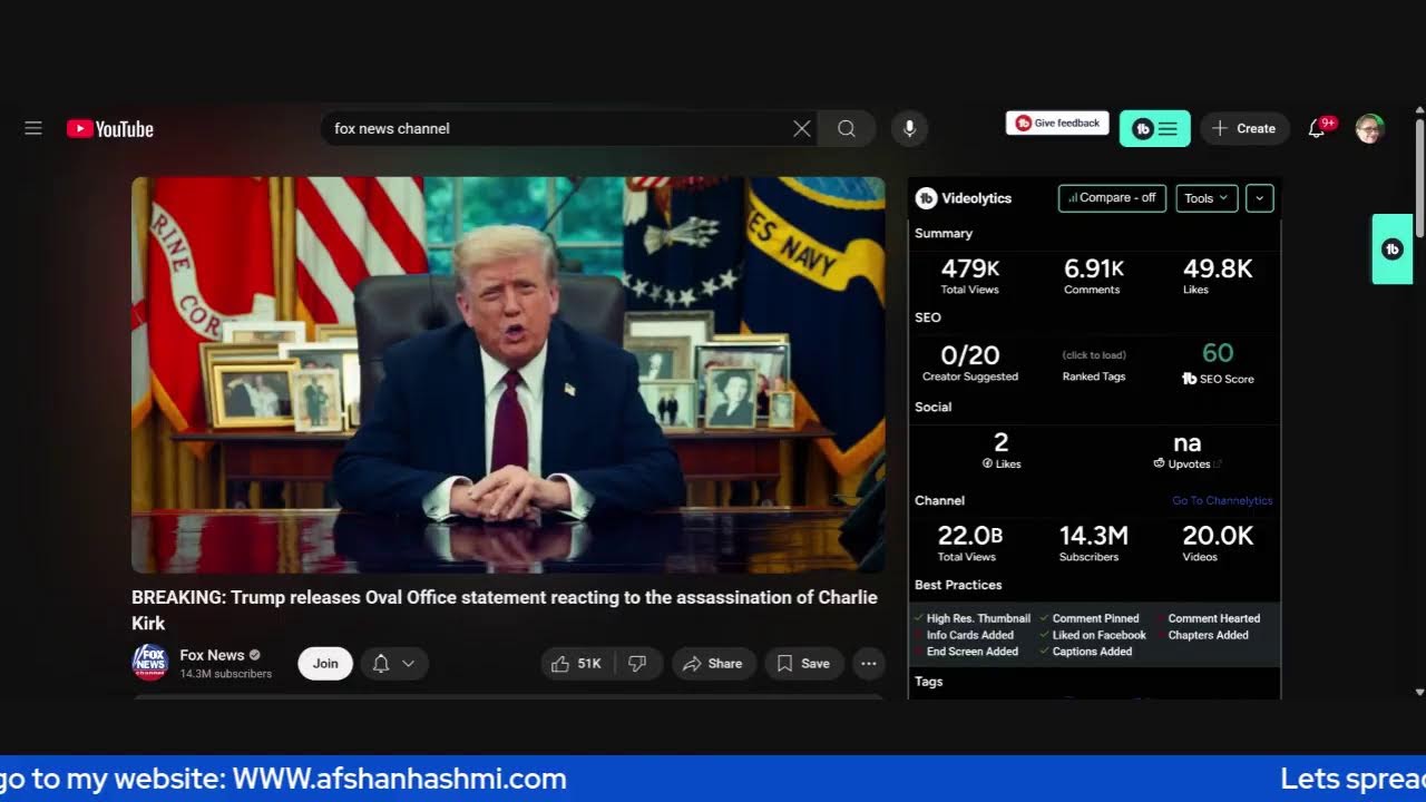 President Trump Address to Nation on Charlie Kirk's assasinaton-By Dr.Afshan Hashmi