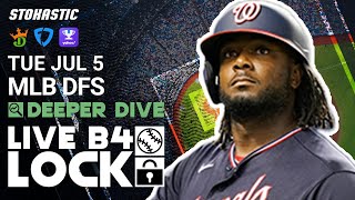 LIVE MLB DFS Picks Today 7\/5\/22: Fantasy Baseball Lineups | Deeper Dive + Live Before Lock