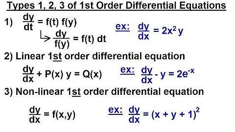 Differential Equation - Introduction (12 of 15) Types 1, 2, 3 of First Order Differential Equations