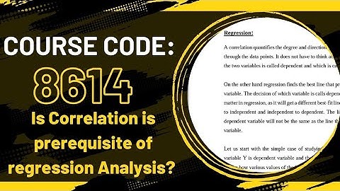 #correlation is a prerequisite of regression analysis. #aiouassignment #course #2023 #8614 #aiou