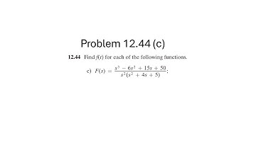 Problem 12.44(c) (Nilsson Riedel) Electric Circuits 12th Edition - Inverse Laplace Transform