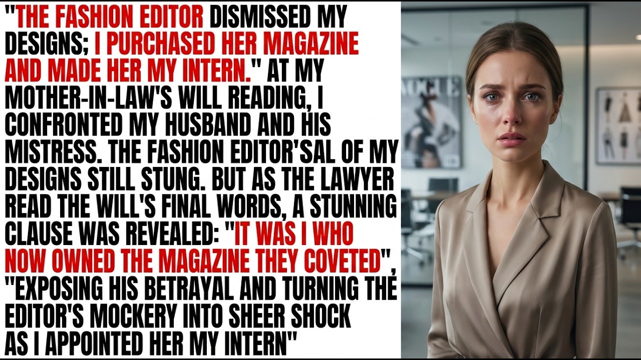 The fashion editor dismissed my designs; I purchased her magazine and made her my intern