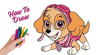 How to draw Skye - Paw Patrol Mighty Movie
