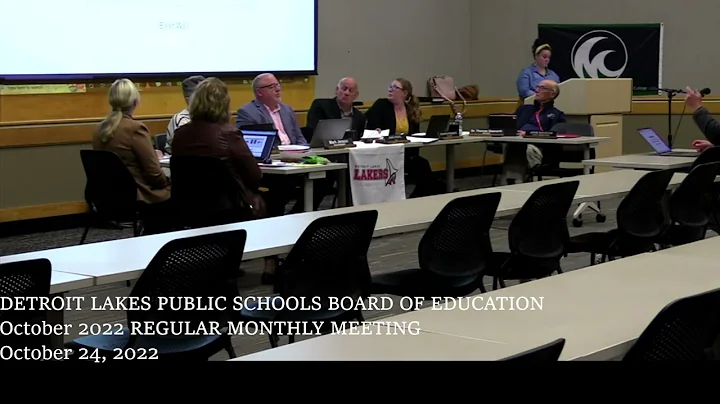 Detroit Lakes Public Schools - Regular Board Meeting (10/24/2022)
