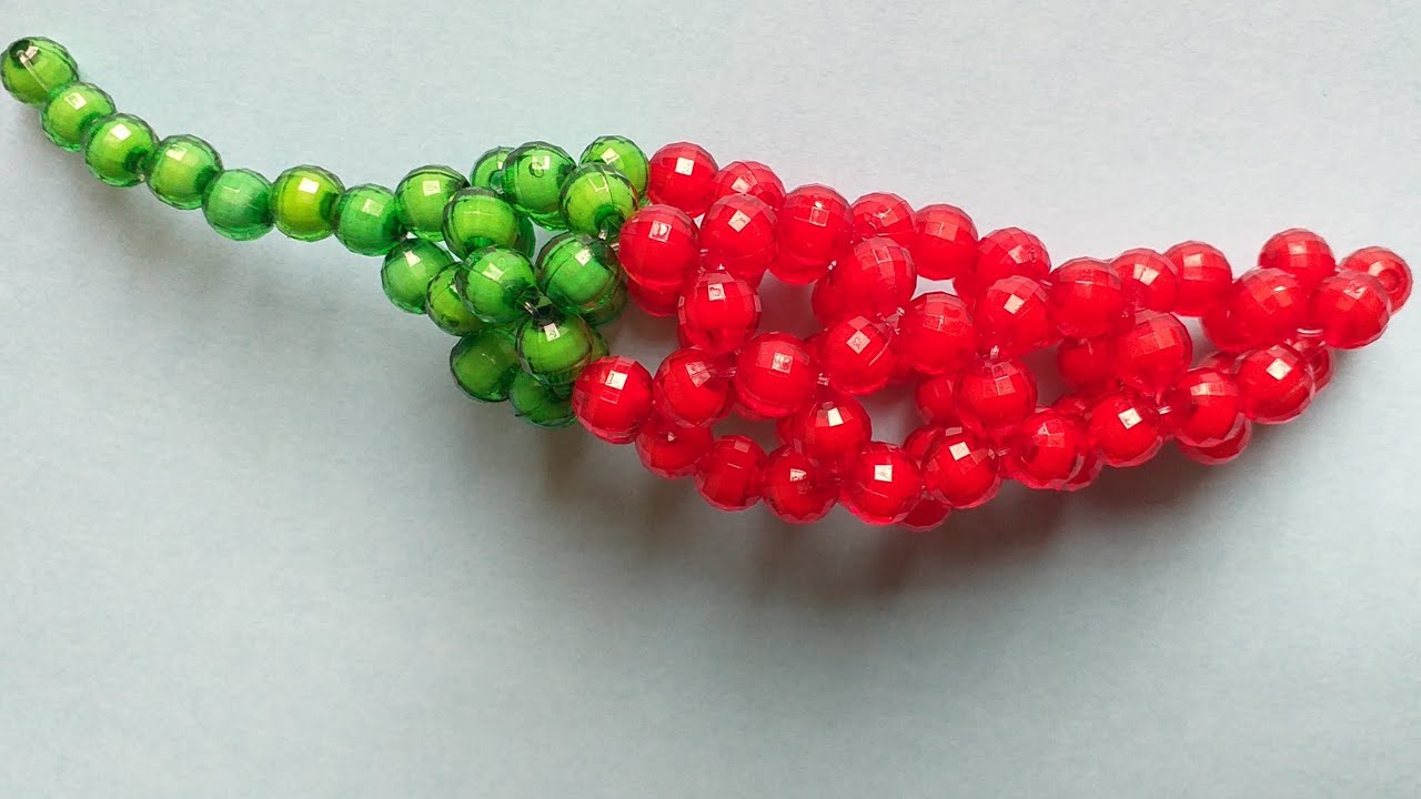 পুতির মরিচ/How To Make Beaded Chilli/beaded showpiece/পুতির কাজ/ পুতির শোপিস/পুতি/crafts
