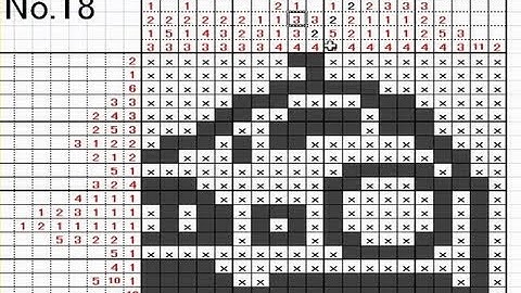 Picross（Logic puzzle）playing with Excel sheet No18