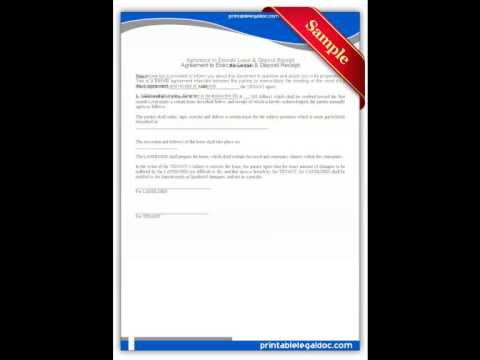 free printable agreement to execute lease deposit receipt forms youtube