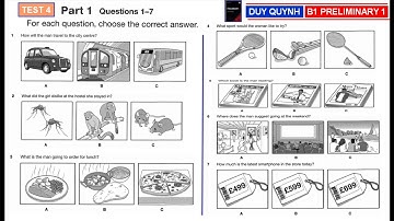 B1 PRELIMINARY 1-TEST 4 PART 1   #pet2020     #b1preliminary1