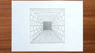 How to Draw a Realistic 3D Tunnel Illusion | Step-by-Step One-Point Perspective