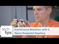 Using a continuous rotation servo with a servo gearbox - explained by Kyle from ServoCity