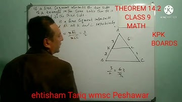 LECTURE #105 THEOREM 14.2 LINE SEGMENT INTERSECT 2 SIDES OF ∆ SAME RATIO PARALLEL TO THIRD SIDE  9TH