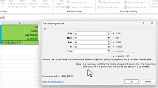 O365 Excel - Calculate Future Value (Steady Return)