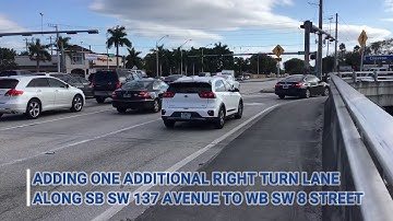 Intersection improvements project at SR 90/SW 8 St and SW 137 Ave