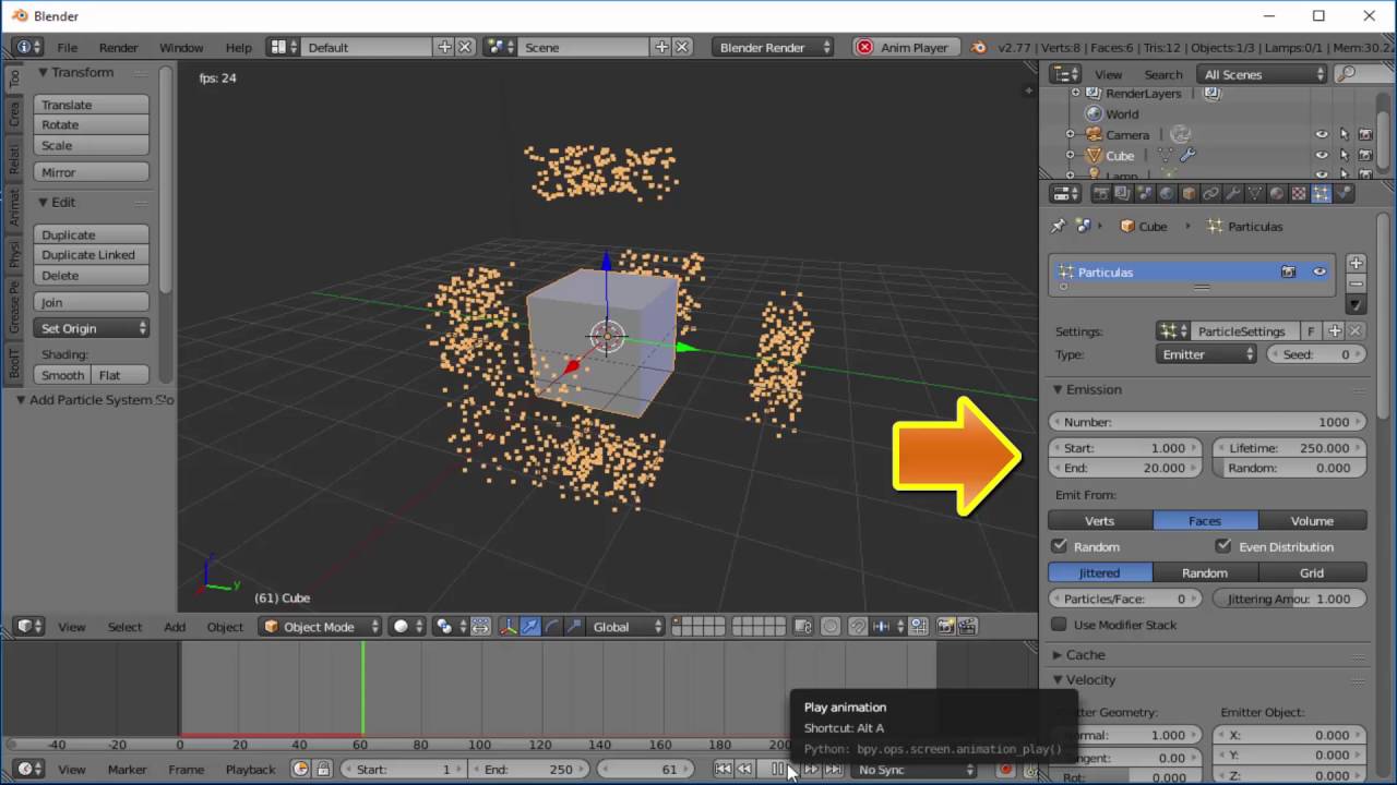 Como funciona o sistema de partículas no Blender - YouTube