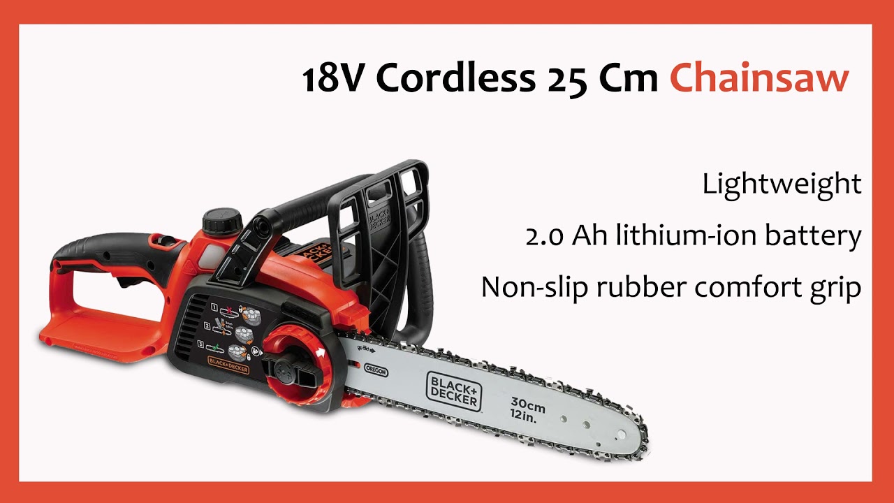 Cordless chainsaw GKC1825LB / 18 V / 25 cm, w.o. batt/charg, Black+Decker - Battery  chainsaws