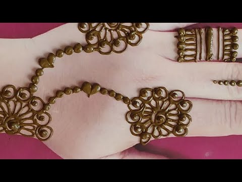 Beautiful back hand jewelry mehndi design ||simple mehndi designs ...