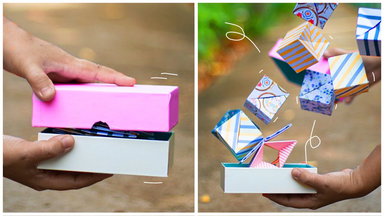 paper craft box  how to make a surprise box out of paper