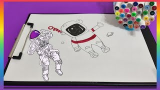 Как нарисовать КОСМОНАВТА How to draw a COSMONAUT учимся рисовать для детей#длядете #рисунокдлядетей