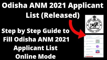 Odisha ANM 2021 Applicant List (Released) - How to Check Odisha ANM 2021 Applicant List Online