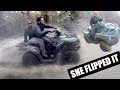 GIRLFRIEND FLIPS ATV !!