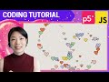 P5js coding tutorial  falling hearts  valentines day specials