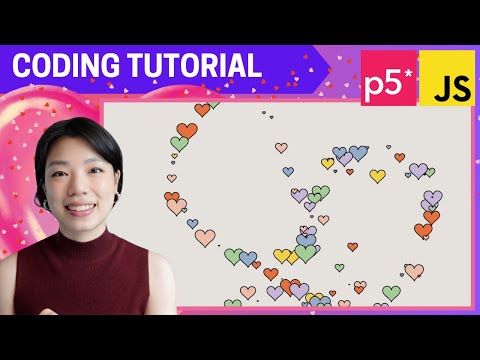 p5.js Coding Tutorial | Falling Hearts 💕💕 (Valentine's Day Specials)