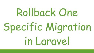Rollback One Specific Migration in Laravel