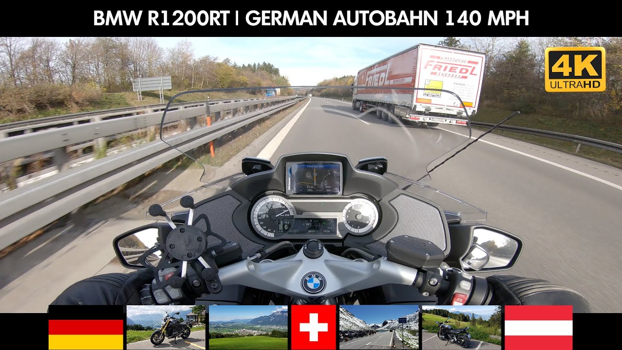 2017 BMW R1200RT - short November ride on German Autobahn - 140 mph