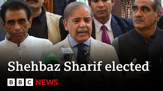 Pakistan's parliament elects Shehbaz Sharif for second term as prime minister | BBC News screenshot 5