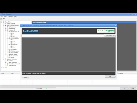 Importing Micom P122 Relay Settings Into The Test Document XRIO (Preview)