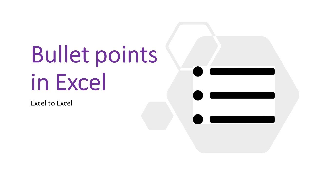 How to add bullet points in Excel?