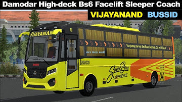 VIJAYANAND (VRL) Livery for Damodar High-deck Bs6 Facelift Sleeper Coach - Bussid - Download now