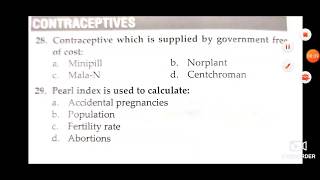 Contraceptive mcq for fmge